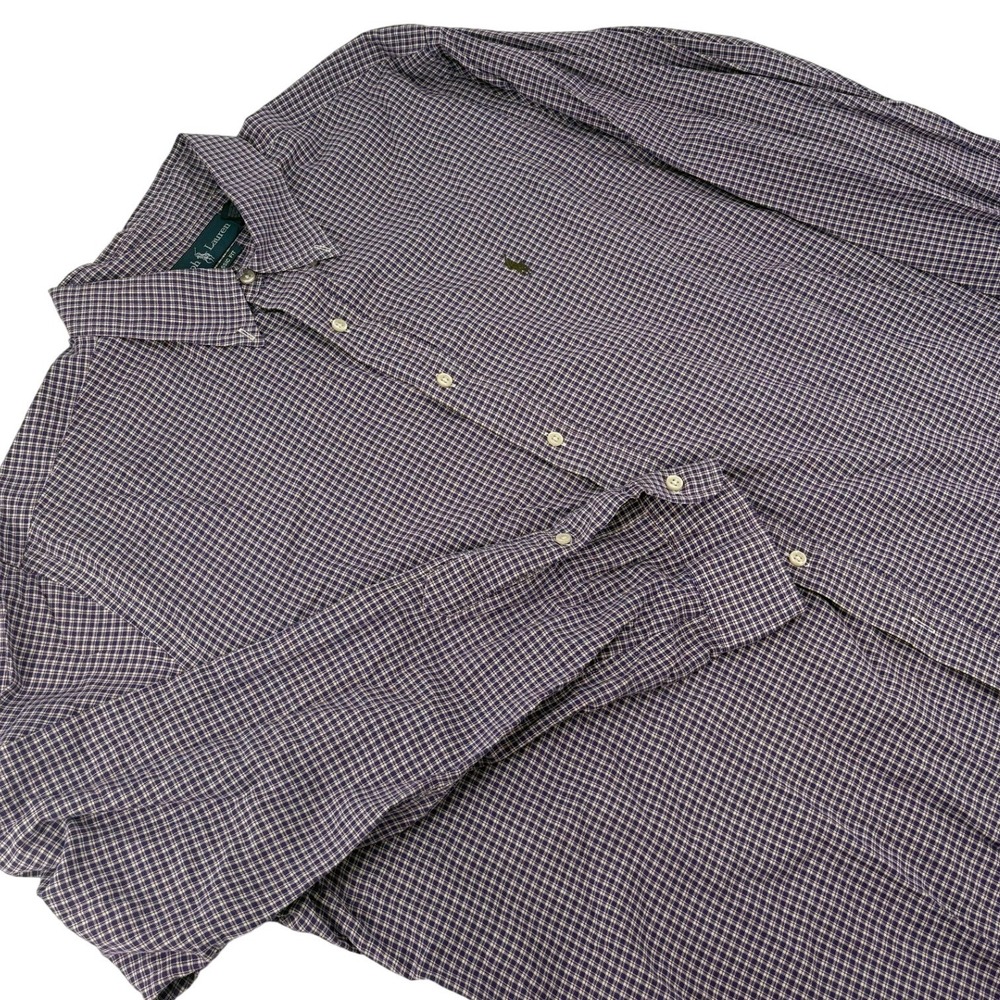 Ralph Lauren‎ Classic Fit Button Down Shirt Check XXL Purple Mens